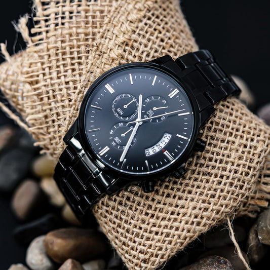 Customizable Engraved Black Watch for Men