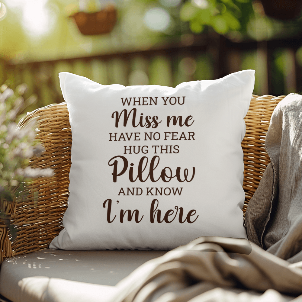 When You Miss Me Hug This Pillow | Outdoor Pillow