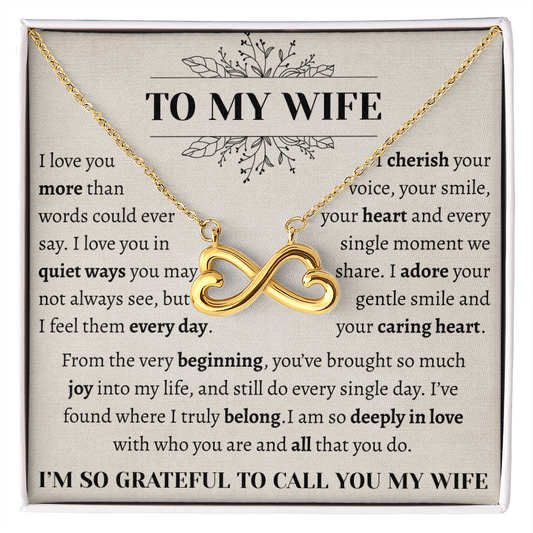 To My Wife I'm So Grateful | Endless Love Necklace